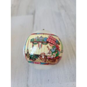 Vintage satin AS IS ball bake girl cat ornament Xmas decor